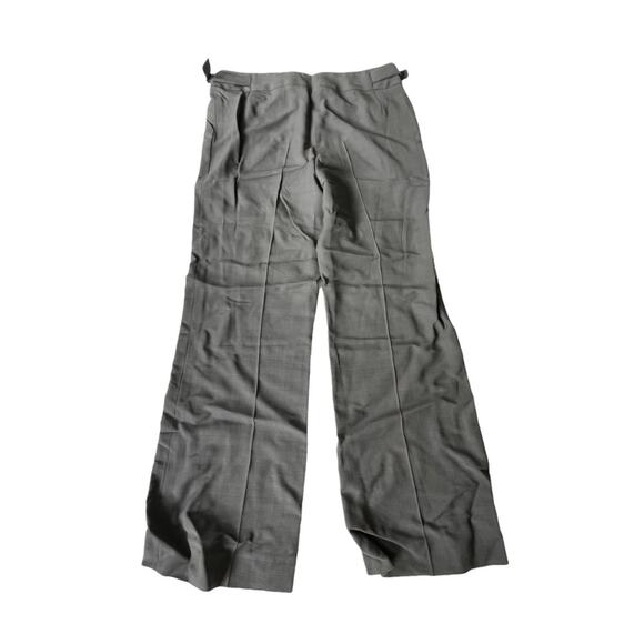 Escada Straight Wide Leg Pant Wool Blend High Rise Buckle Detail Gray US 10 EUC - Picture 8 of 13